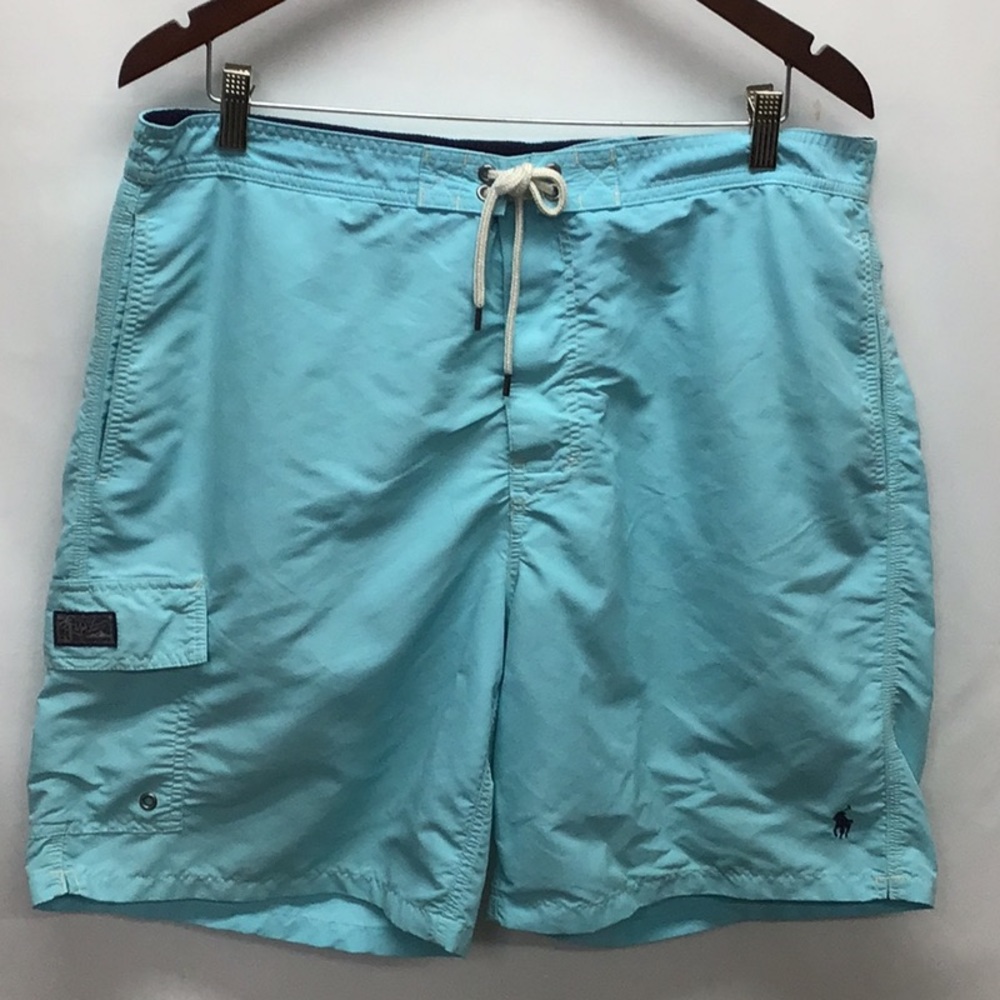 EUC Polo Ralph Lauren Men's aqua blue swim trunks